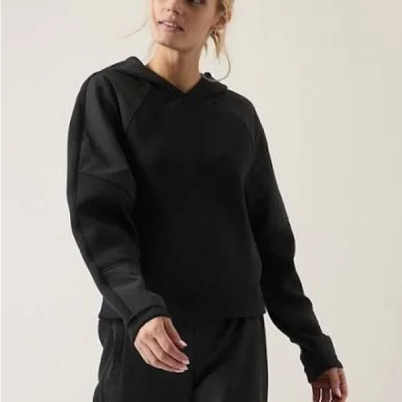 Athleta Black Get Set Hoodie Sweatshirt Size XL - Picture 1 of 3